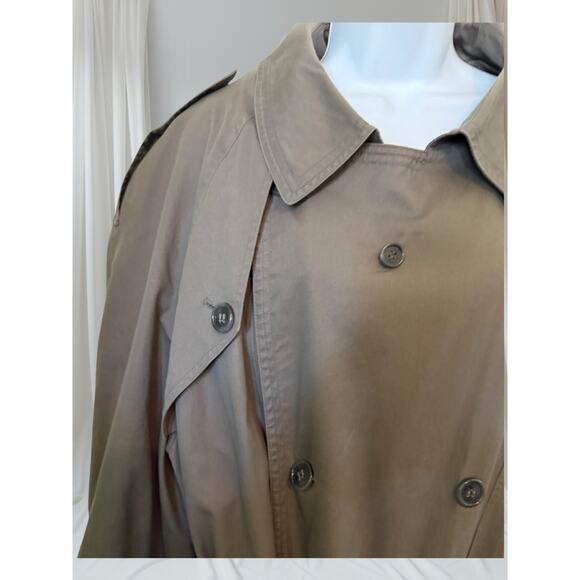 London Fog Men’s Trench Coat 44 Regular insulate Lined, Belted, Khaki Raincoat - Picture 6 of 12